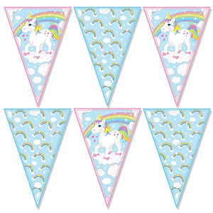 UNICORN and rainbows bunting decoration 12 Flags