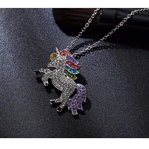 Rainbow Crystal Unicorn Necklace  