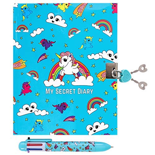 Unicorn Secret Lockable Journal Diary & Pen Set For Girls, Great Gift For Girls