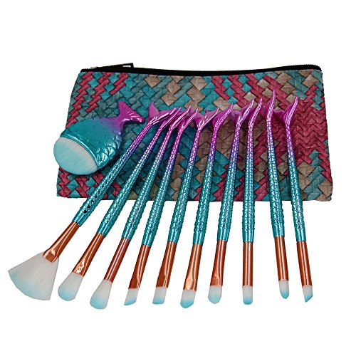 Mermaid Unicorn Makeup Brushes Set, With Bag
