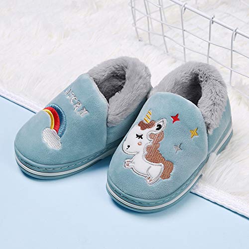 Kids Cute Unicorn Slippers Blue 