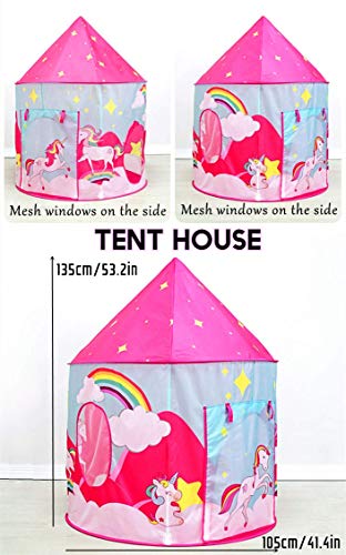 Unicorn 3 In 1 Kids Pop Up Tunnel, Tent, Ball Pit 