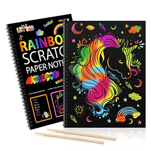 Rainbow Scratch Art | Assorted Designs | Unicorn Stencil | Unicorn Gift 