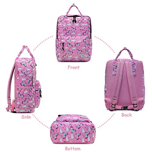 Unicorn Backpack for Girls, Children Lightweight with Chest Strap in Unicorn Pink