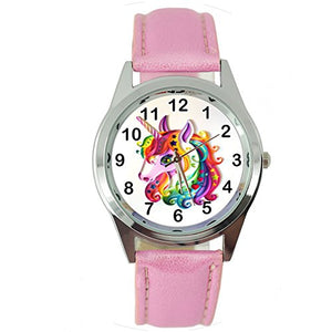TAPORT® UNICORN Pink Leather Strap Quartz Watch