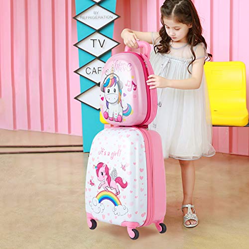 Pink kids luggage on sale