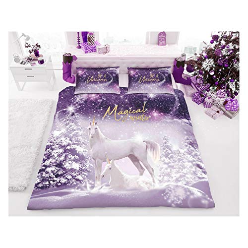 Magical Unicorn Christmas Duvet Bedding Set Single Size