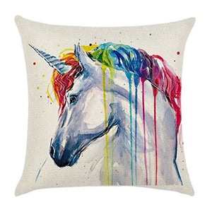 HENGSONG Unicorn Printed Pillow Case Colorful Linen Throw Pillow Cover Cushion Cover PillowCase Home Decor
