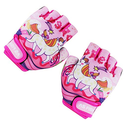 1 Pair Unicorn Fingerless Gloves | Pink