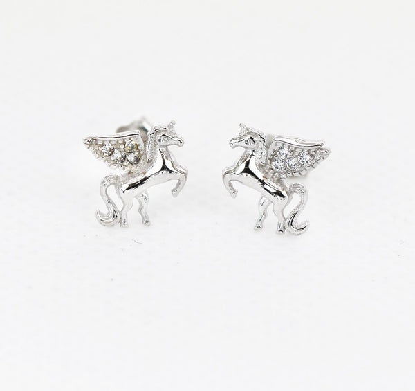 Pegasus Unicorn Earrings - Silver 3