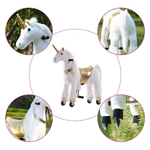 Gidygo Ride On Pony Walking Unicorn Plush Toy for Children | Age 3 to 6 Years or Up to 65 Pounds