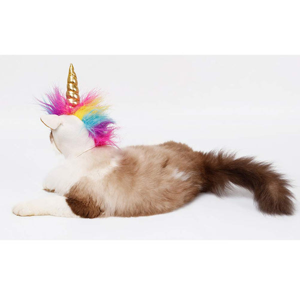 Unicorn Head - Cute Puppy Small Dogs and Cats Pet Costume with Gold Horn
