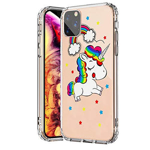 SevenPanda iPhone X XS Case, Unicorn Shockproof Ultrathin Soft TPU Advanced Printing Rainbow Stars Pattern Cover Case for iPhone 10 5.8 Inch - Colorful Unicorn