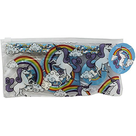 Unicorn Stationery Filled Pencil Case Note Pad Eraser 2 Pencils and Sharpener