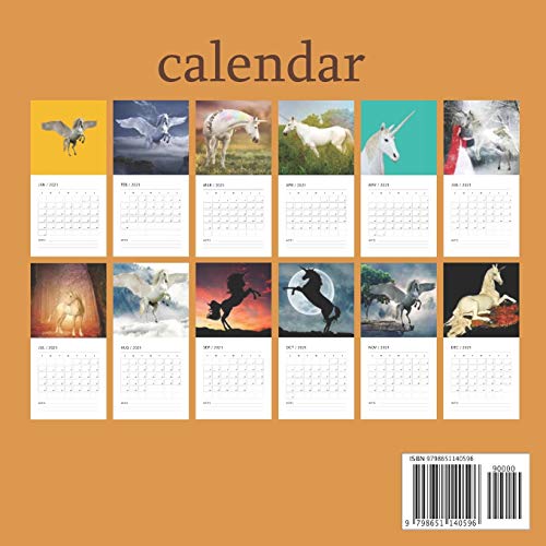 Unicorn Horse Calendar 2021