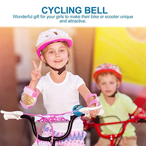 Gadpiparty Bike Bell for Kid Girls, Blue Bicycle Handlebar Bell, Unicorn Childrens Bike Accessory, Cycling Ring Horn