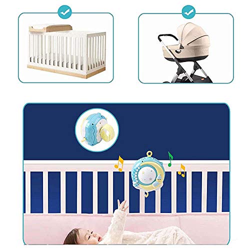 Moonvvin Baby Mobile for cots with Music, Crib Mobile with Night Light and Projector, Remote and Toy Pastels