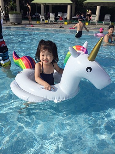 unicorn inflatable white with colourful mane