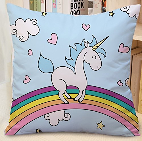 Unicorn Pillow case Cushion Covers Home Decor, Horse Pony Christmas Thanksgiving Halloween Calendar 18 x 18 Inches Two Sides Cute Pillow Cover Case Shams Decorative Cushion Covers Sofa Decorative (4 Pack-A)