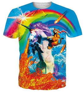 Cool Rainbow Unicorn T Shirt | Colourful Graphic 