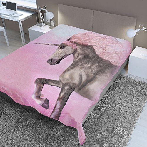 Magical Unicorn Bed Throw Pink