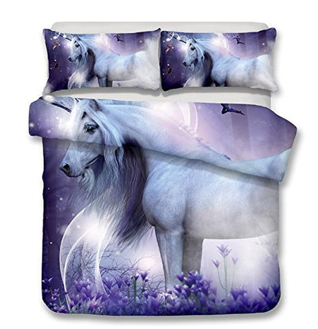 Unicorn Design Bedding | Queen Sized | Purple, White
