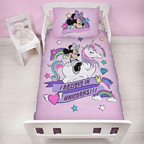 Official Disney Minnie Mouse Junior Toddler Cot Bed Duvet Cover | Unicorns Design