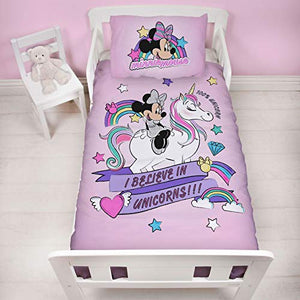 Official Disney Minnie Mouse Junior Toddler Cot Bed Duvet Cover | Unicorns Design