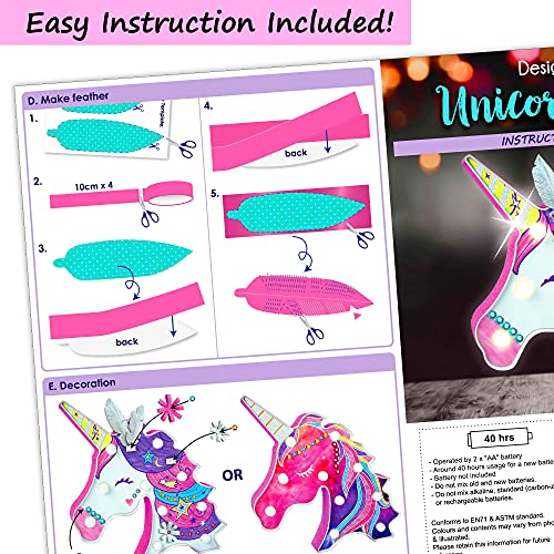 Decorate Your Own Unicorn LED Light | Kits For Girls 