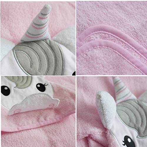 Unicorn Pink Kids Hooded Towel