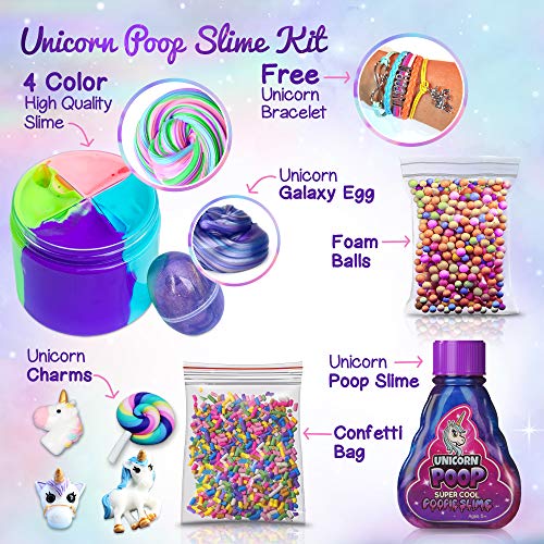 Unicorn Poop Slime Kit For Girls 