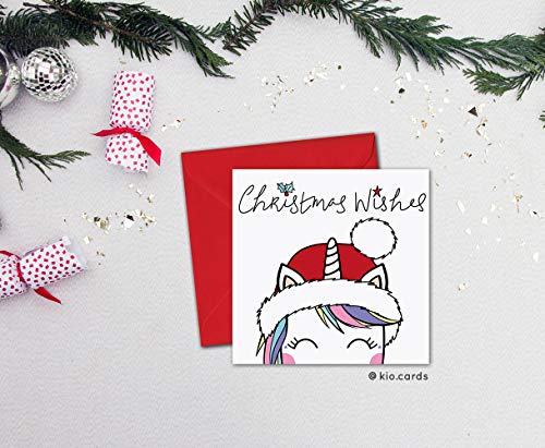 Cute Unicorn Christmas Card - Christmas Wishes 