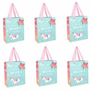 Colourful Unicorn - Pack of 6 - Gorgeous Medium Gift Party Bags