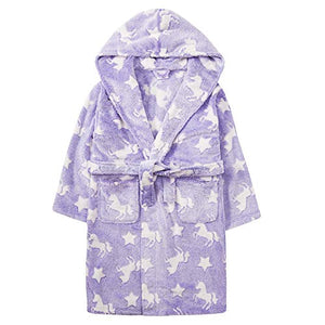 Lavender Unicorn & Stars Dressing Gown For Girls 