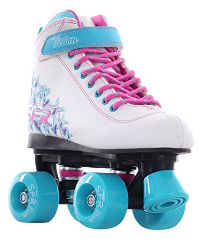 Roller Skates For Kids | White/Blue UK2/EU34 | SFR | Vision 11