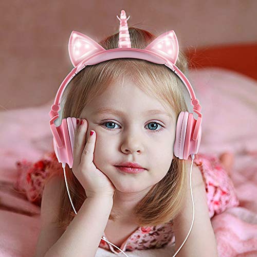 Girls Unicorn Horn & Ears Headphones