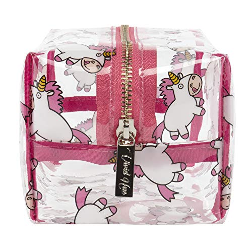 Women's Transparent Unicorn Make Up Bag | Large Cosmetics Pouch | Wash Bag