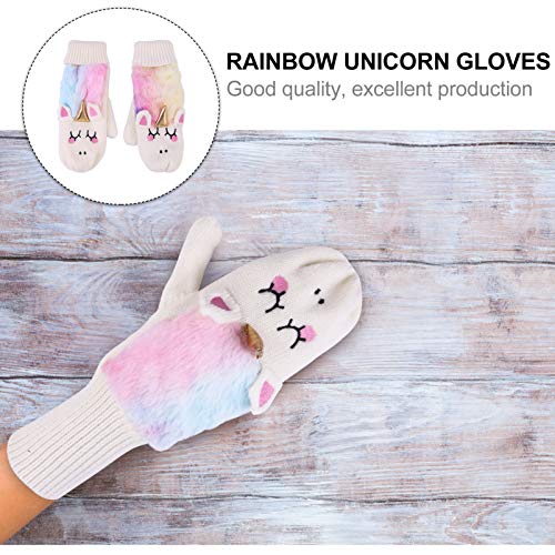 Unicorn Mittens | Gloves | Faux Fur | Pastel Coloured