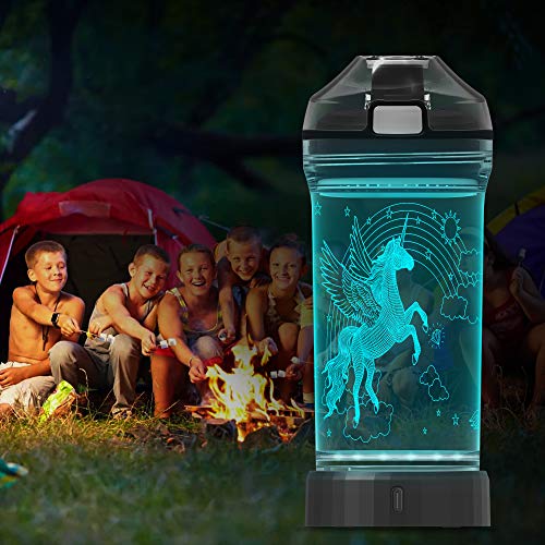 Unicorn 3D LED Illusion Water Bottle For Kids 