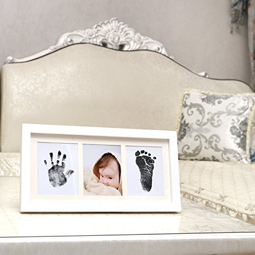 Baby Handprint and Footprint Photo Frame Kit for Newborn Boys and Girls, Baby Shower Gift