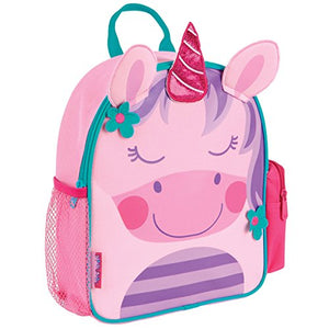 stephen joseph unicorn backpack pink with flower embelishments