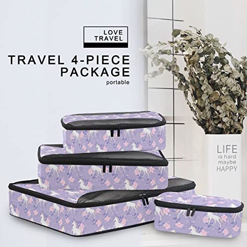 Unicorn Design Suitcase Packing Cubes | Travel Organisers 
