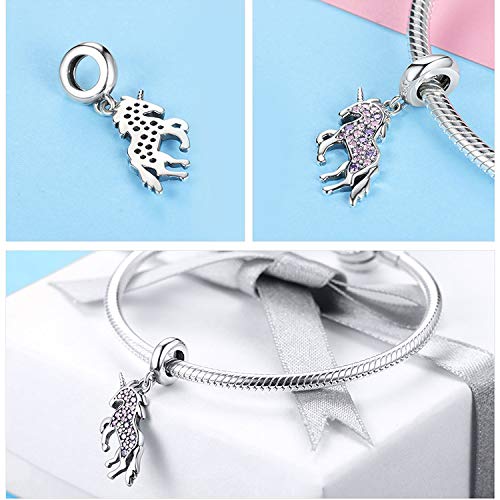 Pink Unicorn 925 Sterling Silver Charm Bead | Women, Girls | Gift