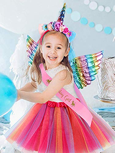 Cute Kids Unicorn Costume Fancy Dress Tutu, Skirt, Headbands, Wings
