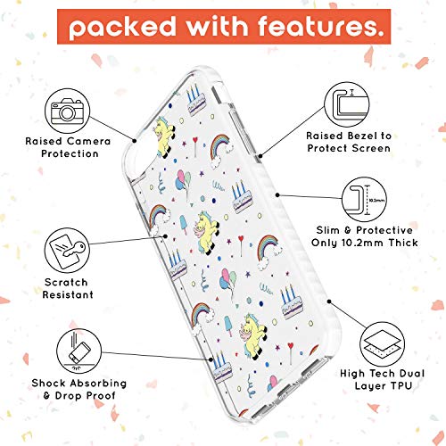 Cute Unicorn Pattern Clear Phone Case for iPhone 7 Plus/for iPhone 8 Plus | Impact Rugged Protective Shockproof Dual Layer Bumper | Rainbow Cute Cake GiftFashion