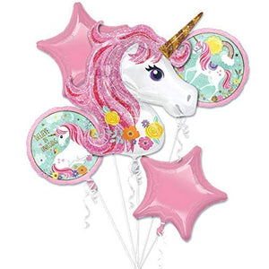 Unicorn Balloon Rainbow Theme Party - Pink
