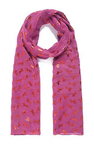The Olive House® Women's Shimmer Unicorn Scarf Pink 