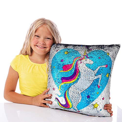 Girls Unicorn Sequin Cushion Cover 