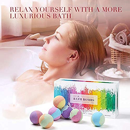 Bath Bomb Gift Set Pack of 8 | Rainbow Colours | Essential Oils