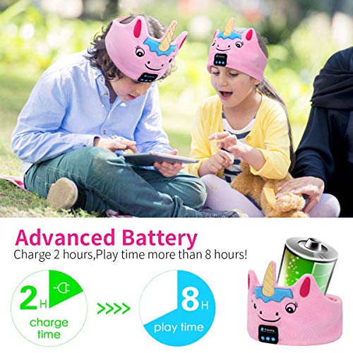 Kids Wireless Unicorn Headphones | Bluetooth Headband | Noise Cancelling & Volume Limited